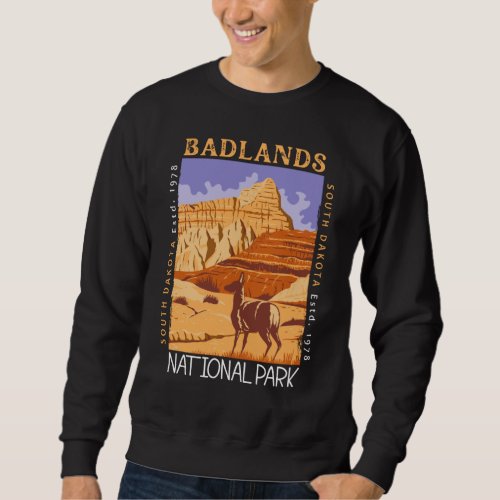 Badlands National Park South Dakota Distressed   Sweatshirt