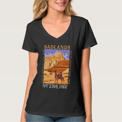 Badlands National Park South Dakota Distressed  T_Shirt
