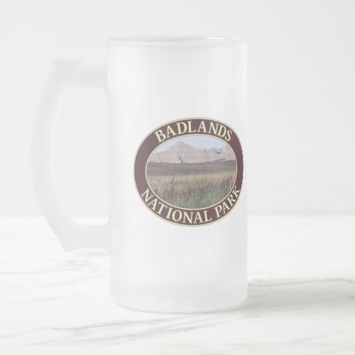 Badlands National Park South Dakota Frosted Glass Beer Mug