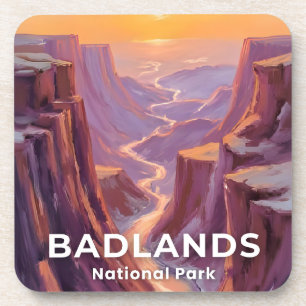 Badlands National Park South Dakota Painting Beverage Coaster