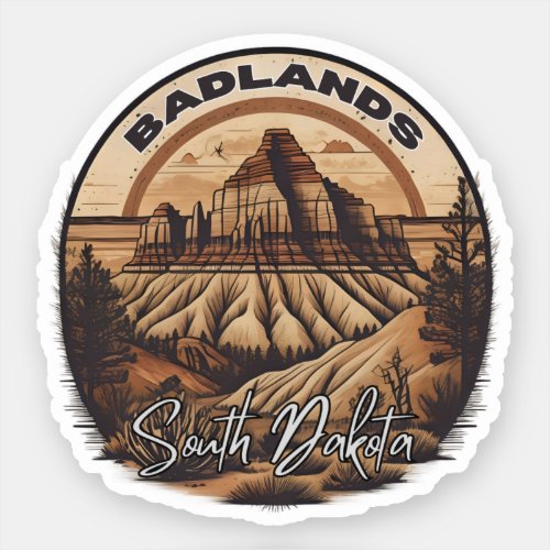 Badlands National Park South dakota road trip Sticker