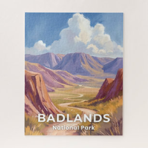 Badlands National Park South Dakota Travel Art Jigsaw Puzzle