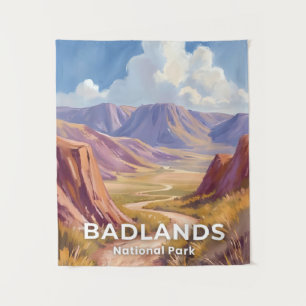Badlands National Park South Dakota Travel Art Tapestry