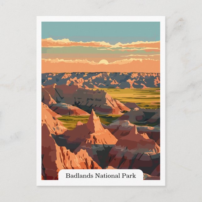 Badlands National Park South Dakota Travel Vintage Postcard (Front)