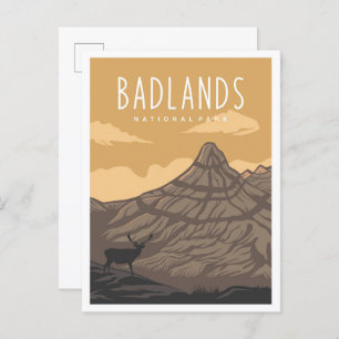 Badlands National Park South Dakota USA Travel Postcard