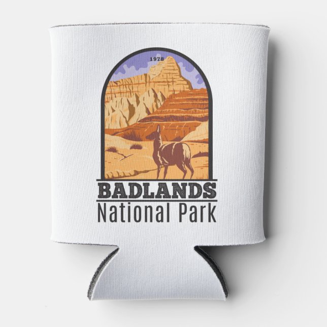 Badlands National Park South Dakota Vintage Can Cooler (Front)