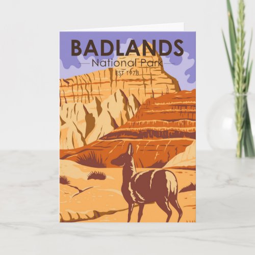 Badlands National Park South Dakota Vintage Card