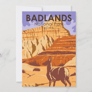 Badlands National Park South Dakota Vintage Holiday Card