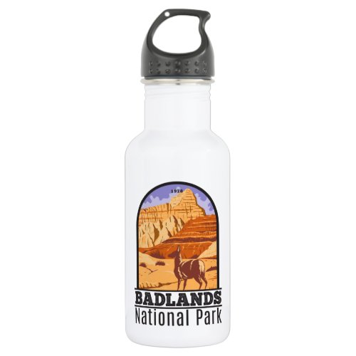 Badlands National Park South Dakota Vintage Stainless Steel Water Bottle