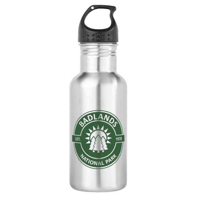 Badlands National Park Stainless Steel Water Bottle (Front)