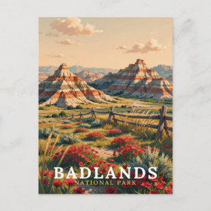 Badlands National Park Travel South Dakota Scenic Postcard