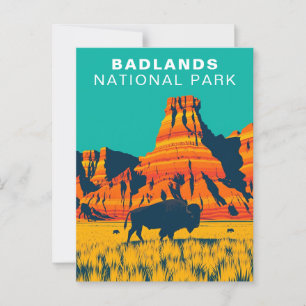 Badlands National Park USA South Dakota Buffalo Postcard