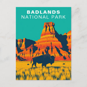 Badlands National Park USA South Dakota Buffalo Postcard