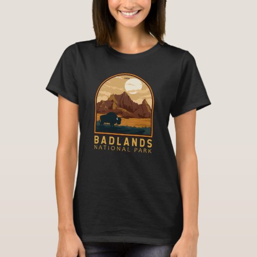 Badlands National Park Vintage Emblem T_Shirt