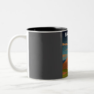 Badlands National park Vintage Minimal Retro Trave Two-Tone Coffee Mug
