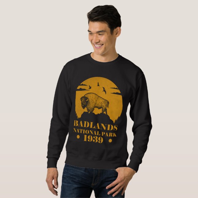 Badlands national park wilderness pinnacles south sweatshirt (Front Full)
