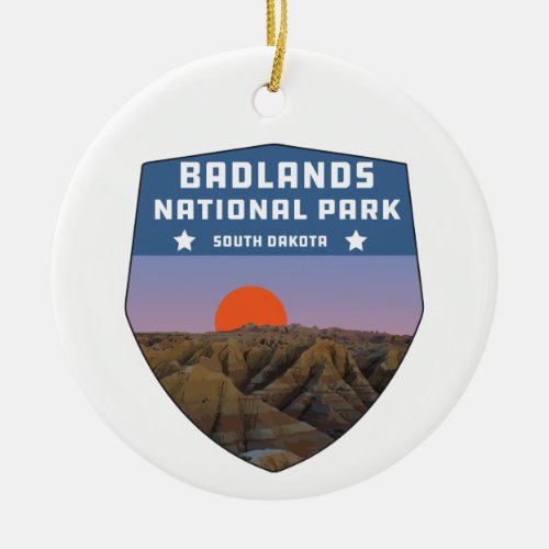 Badlands national park wilderness south dakota ceramic ornament