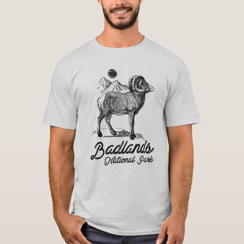 Badlands National Park with Bighorn Sheep T_Shirt