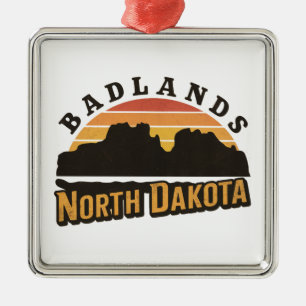 Badlands North Dakota Retro Metal Ornament