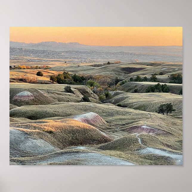 Badlands Sunset Dakota Landscape  Poster (Front)