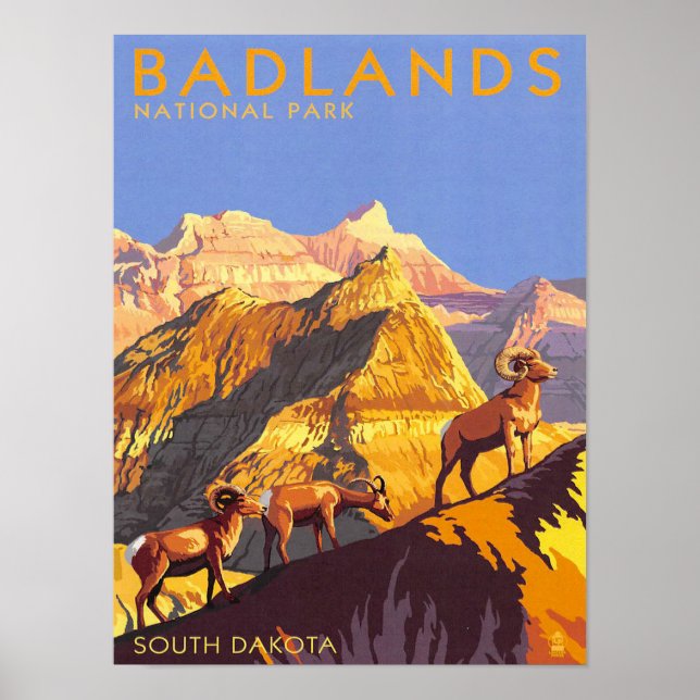 Badlands - Vintage Trave Poster (Front)