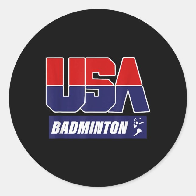 Badminton 2021 Usa  Classic Round Sticker (Front)