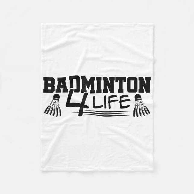 Badminton 4 Life Graphic Badminton Player Shuttle  Fleece Blanket (Front)