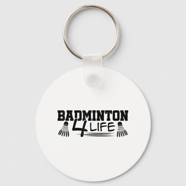 Badminton 4 Life Graphic Badminton Player Shuttle  Keychain (Front)