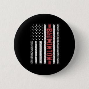 Badminton American Flag 4th Of July Badminton Play Button