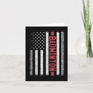 Badminton American Flag 4th Of July Badminton Play Card