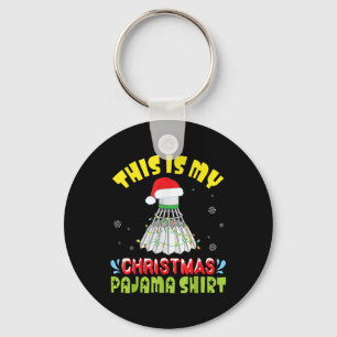 Badminton And Santa Costume Snow This Is My Christ Keychain