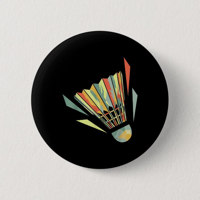 Badminton And Shuttle  Button (Front)