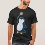 Badminton And Shuttle Player Penguin  T-Shirt