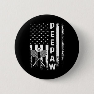Badminton Aw American Flag Vintage Christmas Xmas Button