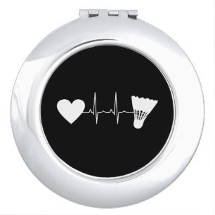 Badminton - Badminton Ball Heartbeat Compact Mirror