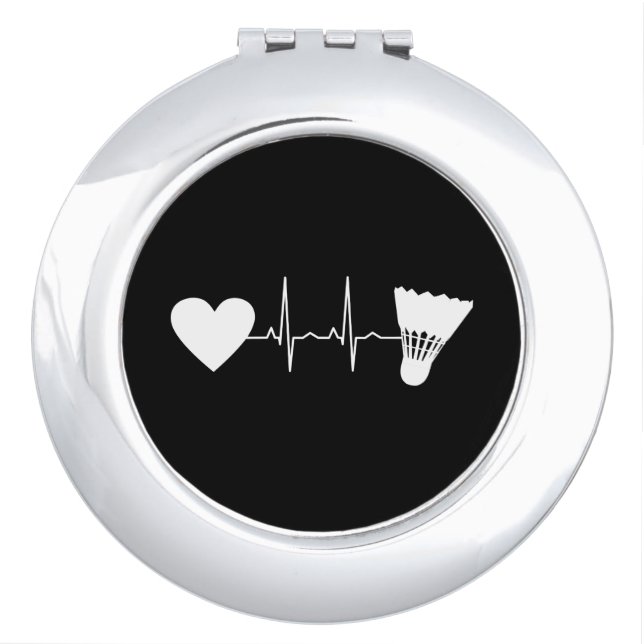Badminton - Badminton Ball Heartbeat Compact Mirror (Front)