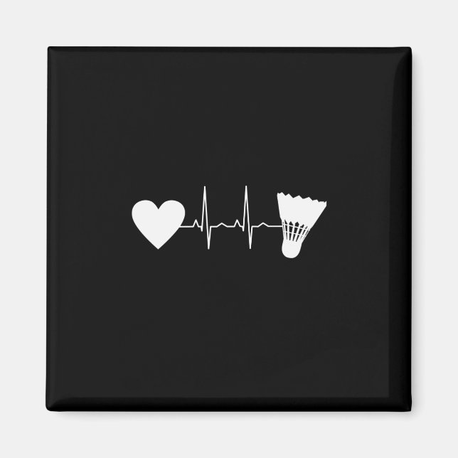 Badminton - Badminton Ball Heartbeat Magnet (Front)