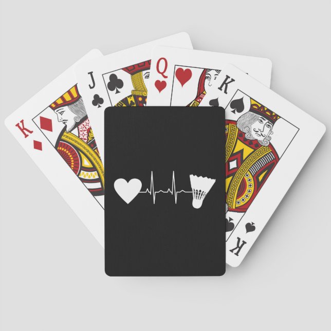 Badminton - Badminton Ball Heartbeat Poker Cards (Back)