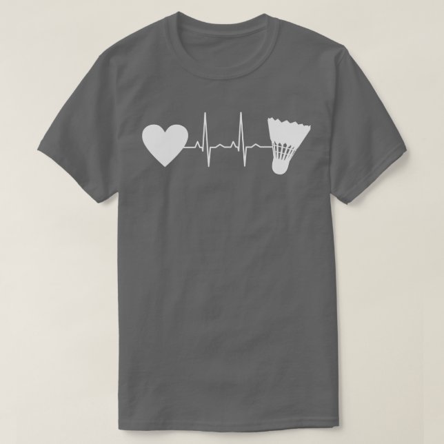 Badminton Ball Heartbeat 2 T-Shirt (Design Front)