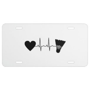 Badminton Ball Heartbeat License Plate