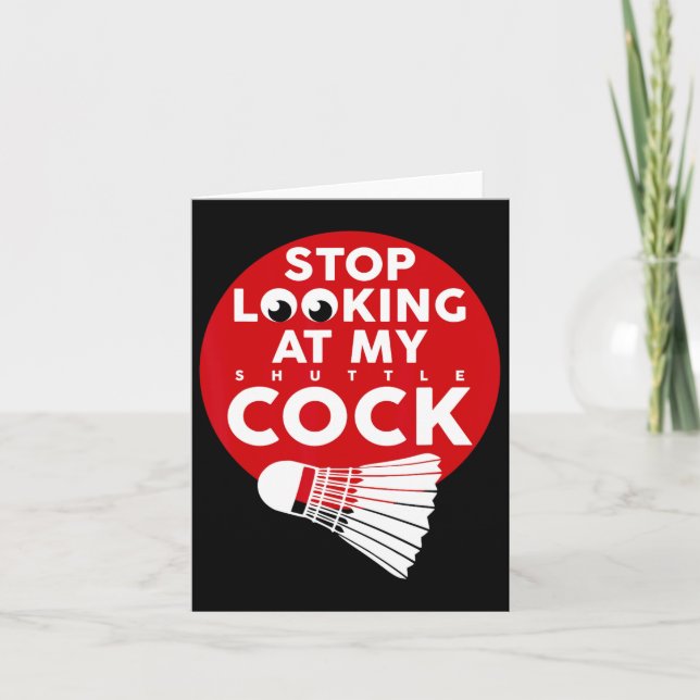 Badminton Battledore Funny Shuttle T Shirt  Card (Front)