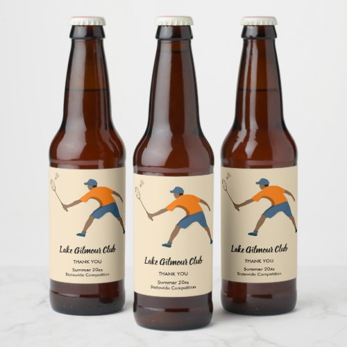 Badminton Beer Bottle Label