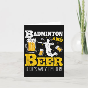 Badminton Beer Drinking Badminton Team  Card