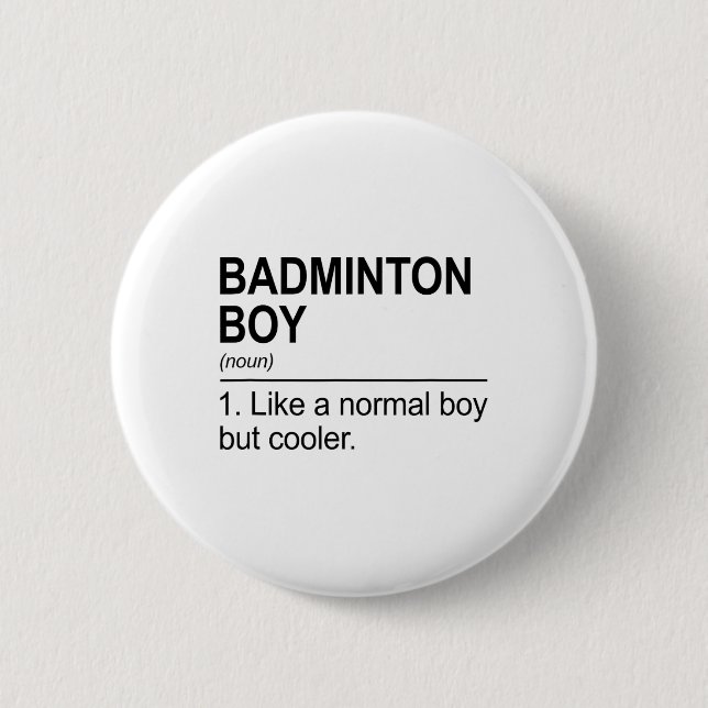 Badminton Boy Noun Definition Shuttle Badminton Pl Button (Front)