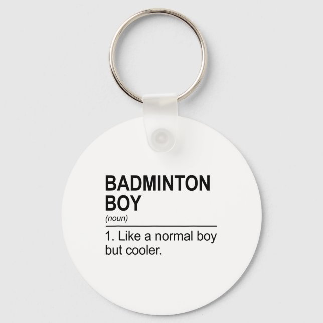 Badminton Boy Noun Definition Shuttle Badminton Pl Keychain (Front)