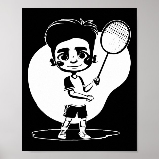 Badminton Boy Racket Sports Shuttle  Poster (Front)