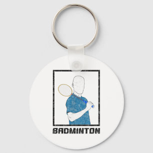 Badminton Boy Racquet Sport Man Strokes  Keychain