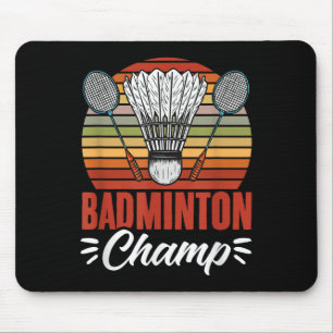Badminton Champ Racket Shuttle Vintage Badminton P Mouse Pad
