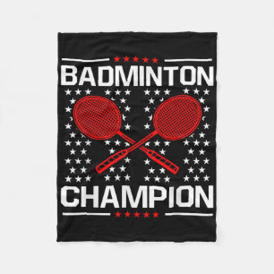 Badminton Champion Badminton Player Shuttle Sports Fleece Blanket