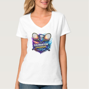 Badminton Champion Graphic Women’s V-Neck T-Shirt